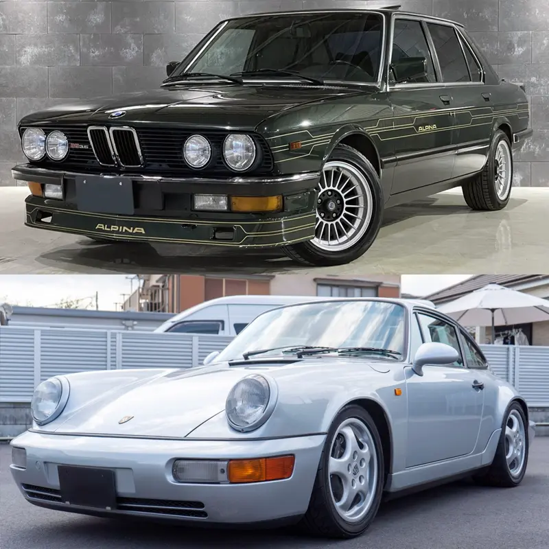 BMW Alpina E28 i Porsche 911 964 sprowadzone z Japonii – klasyczne auta w doskonałym stanie